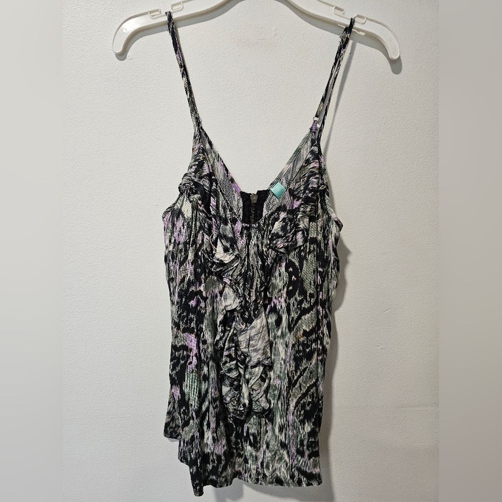 Jaloux Ruffle Zipper Tank Top